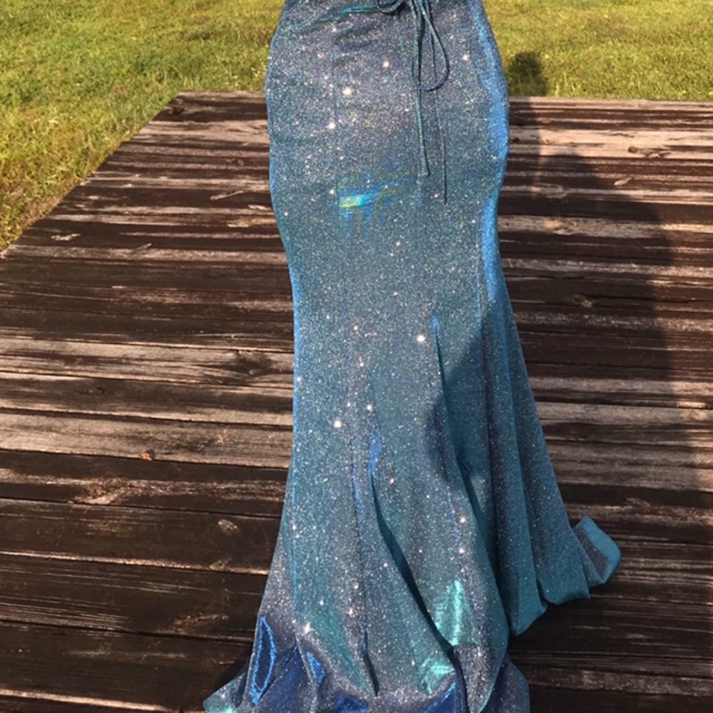 Illusion sparkle prom gown mermaid fit